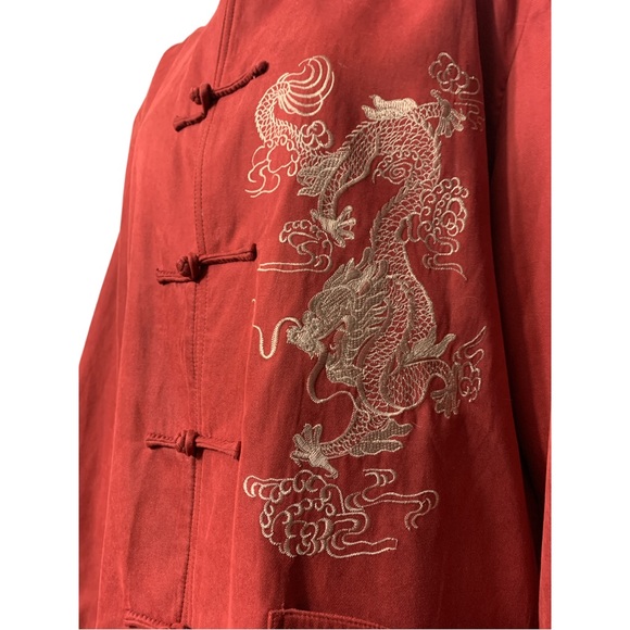 * NEW * Gorgeous  Unisex Embroidery Cheongsam Chinese jacket Size XL - Picture 6 of 16